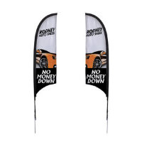 7' Razor Sail Sign Kit Double-Sided with Spike Base
